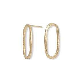 18K Carved Large Paperclip Studs