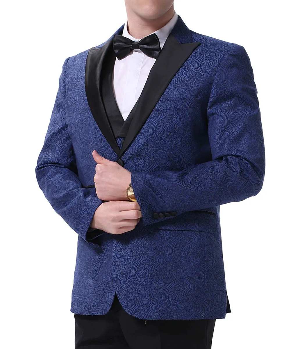 3-Piece Slim Fit Dress Suit Navy