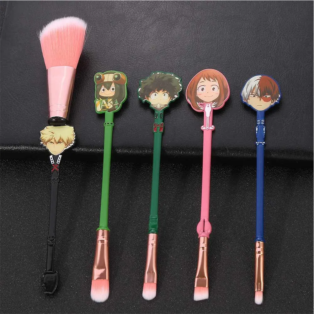 5 Pcs/set Lovely Anime My Hero Academia Cosplay Makeup Brushes Izuku Midoriya Eyeshadow Eyebrow Cosmetic Brush Tools Toys Gifts