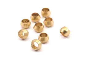 8.5mm Brass Beads - 25 Raw Brass Beads (8.5x5.5mm)    A0433