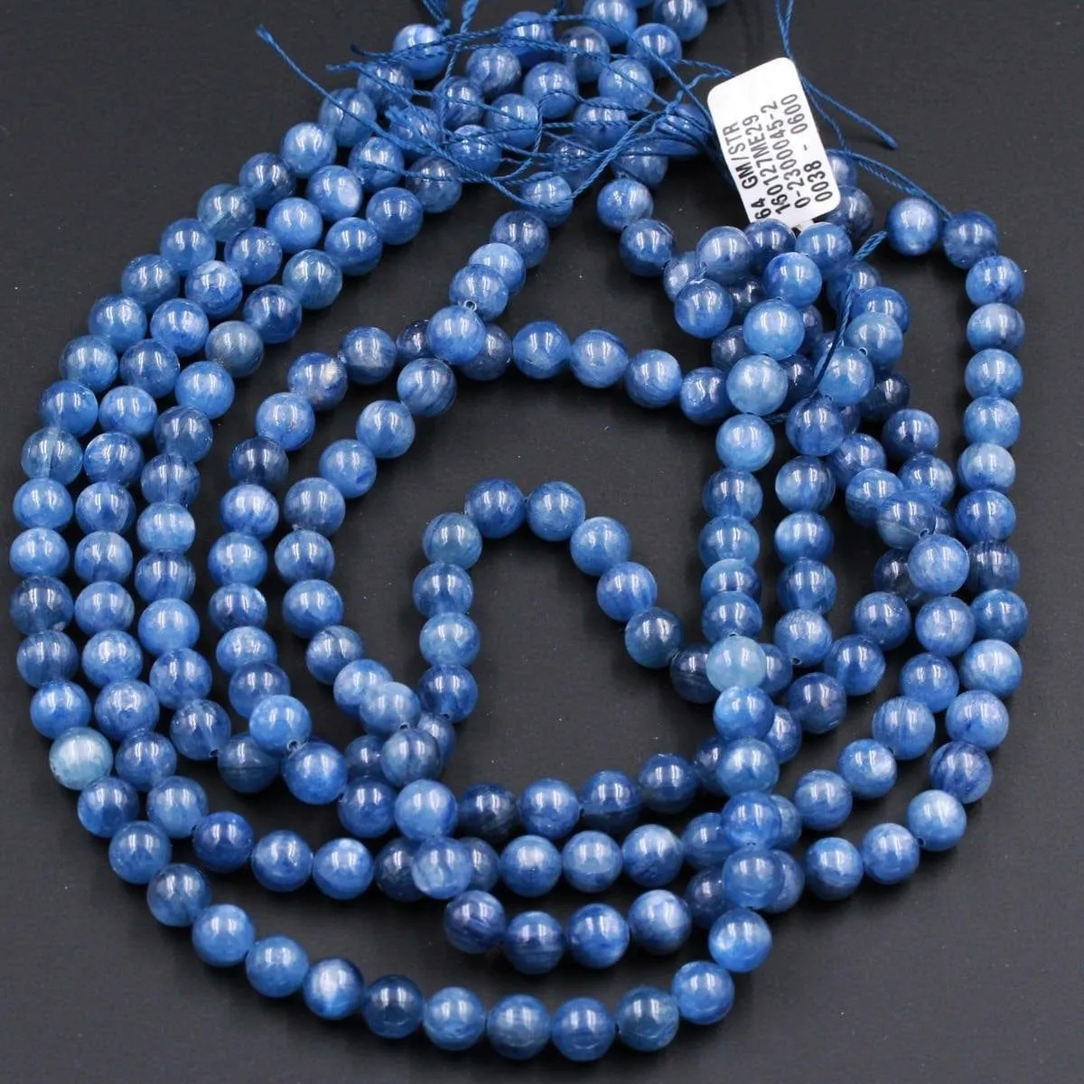 AA Natural Blue Kyanite 4mm 5mm 6mm 7mm 8mm 9mm Round Beads Real Genuine Kyanite Gemstone Plain Smooth Round Beads 16" Strand