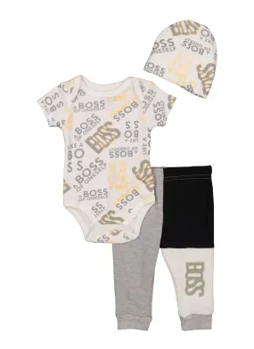 Baby Boys 0-9M Boss Of Oneself Bodysuit and Joggers with Hat