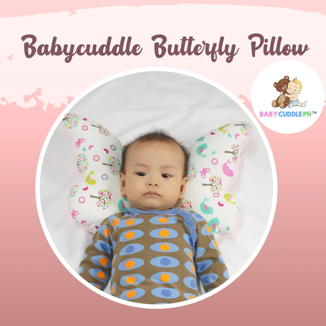 Babycuddle Butterfly Pillow - Baby Sheep in Pink