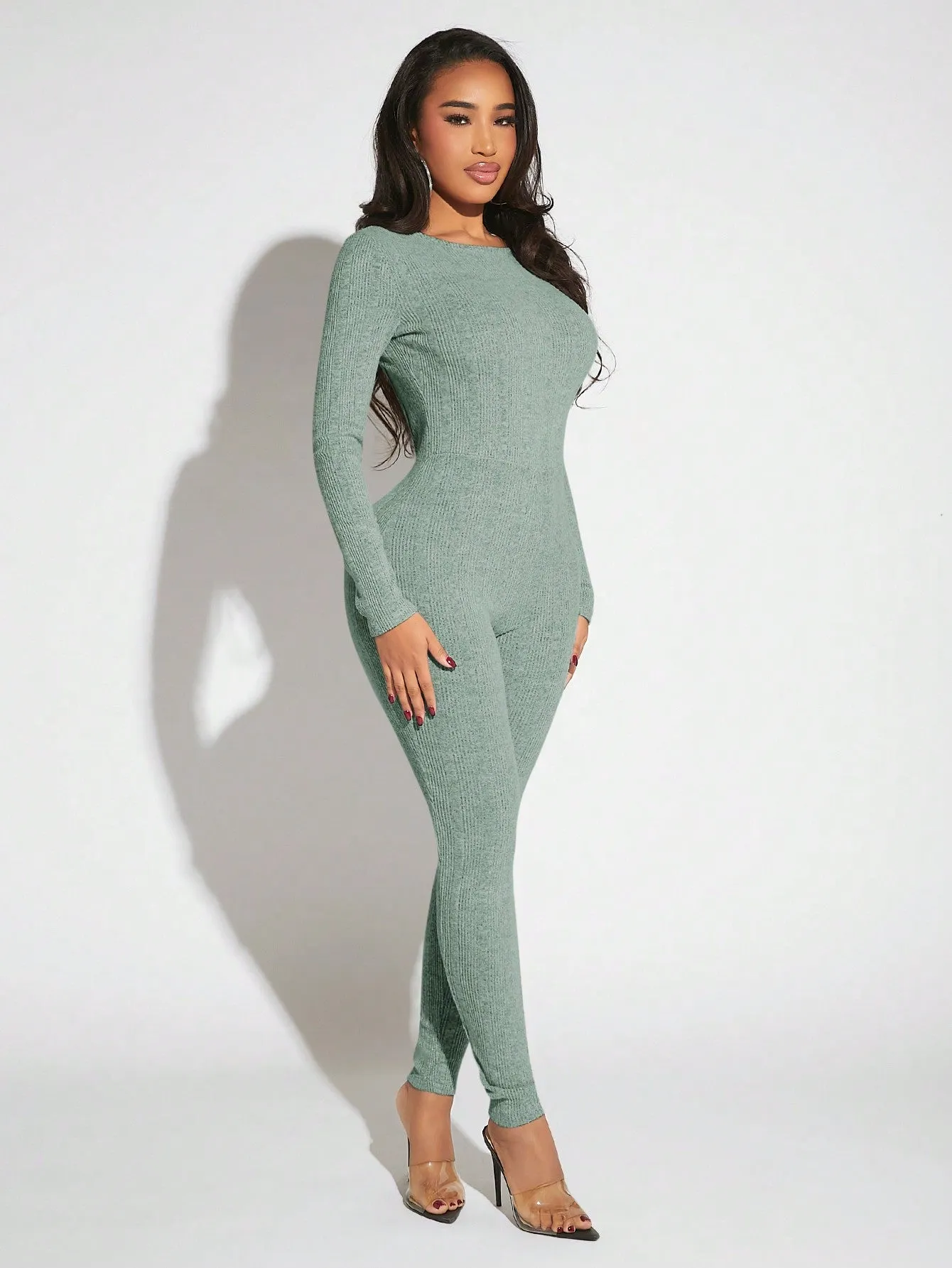 Backless Long Sleeve Jumpsuit