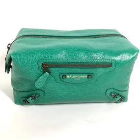 BALENCIAGA business bag 439714 leather green Clutch bag Women Used Authentic