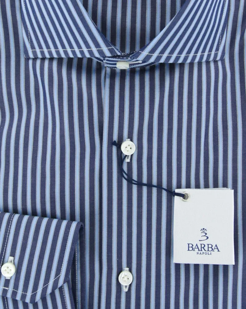 Barba Napoli Navy Blue Shirt - Extra Slim - 15 US / 38 EU