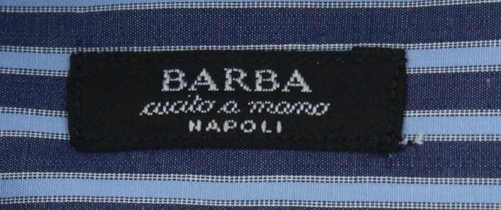 Barba Napoli Navy Blue Shirt - Extra Slim - 15 US / 38 EU