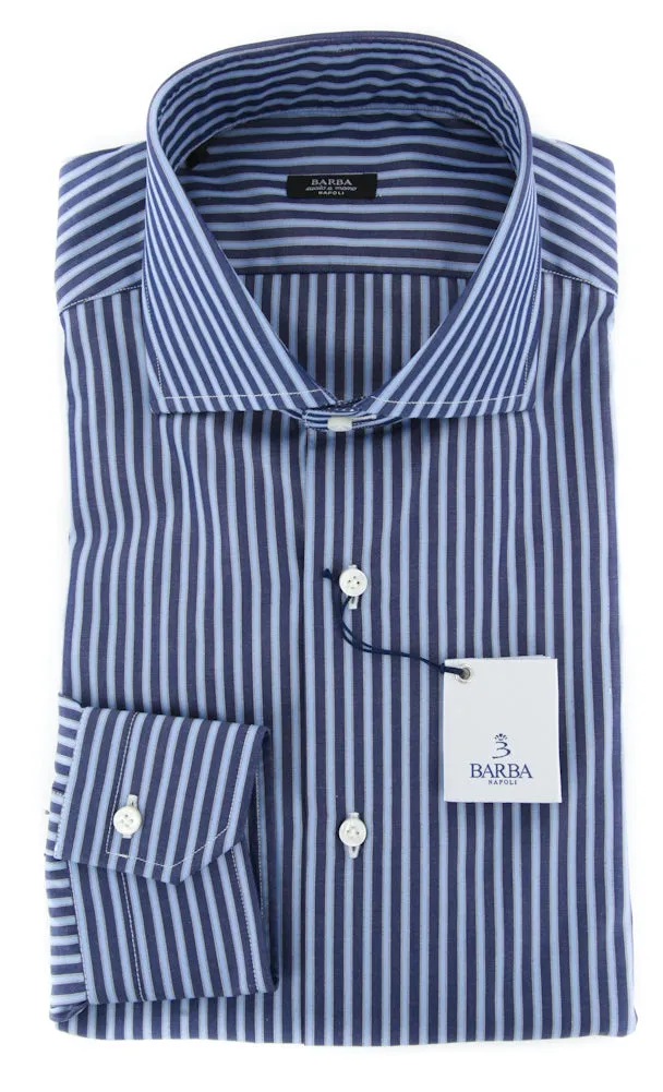 Barba Napoli Navy Blue Shirt - Extra Slim - 15 US / 38 EU