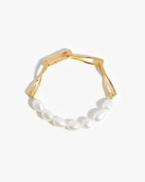 Baroque Pearl Twisted Link Bracelet | 18ct Gold Plated/Pearl