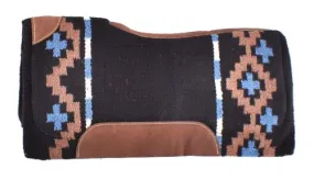 Black, Brown, & Light Blue Memory Felt Saddle Pad