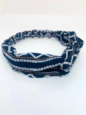 Blue & White Headband