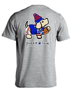 BLUE, RED, AND WHITE MASCOT PUP