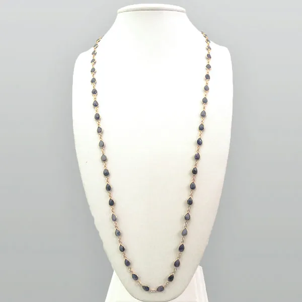 Blue Sapphire Jeweled Chain Necklace