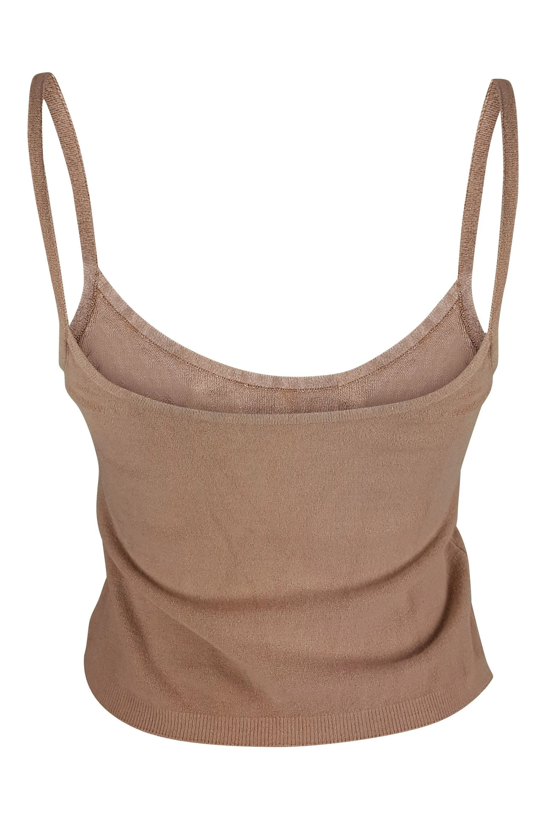 BLUMARINE Beige Spaghetti Strap Cropped Vest Top (IT 38)