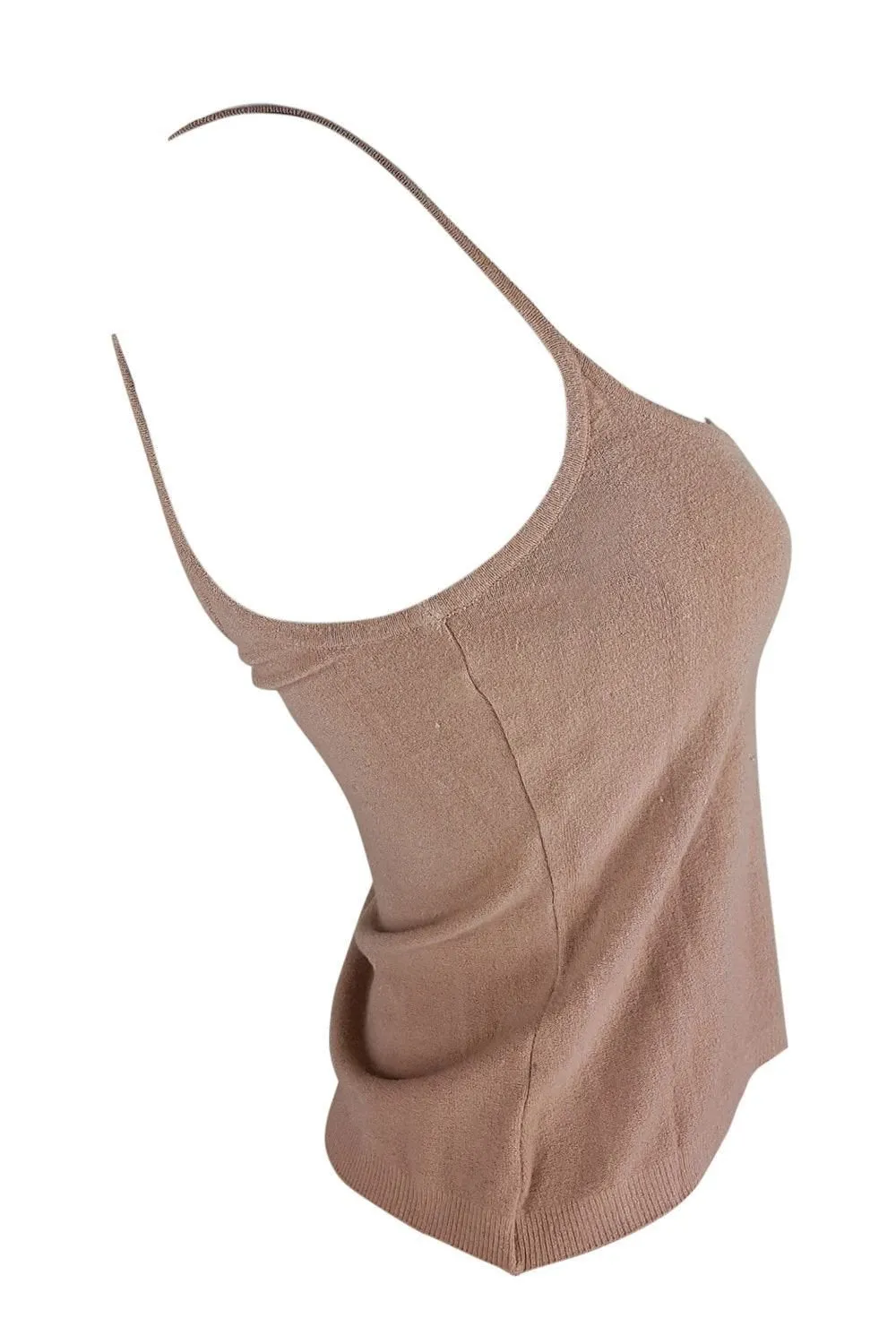 BLUMARINE Beige Spaghetti Strap Cropped Vest Top (IT 38)