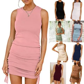 Body Con Tank Top Sleeveless Round Neck Dress