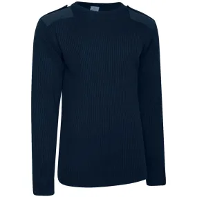 British Army Style Crew Neck Commando Jumper Navy Blue