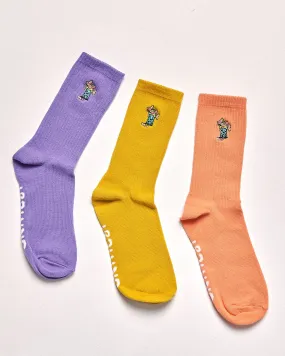 Bunched 3 Pack Socks - Multi