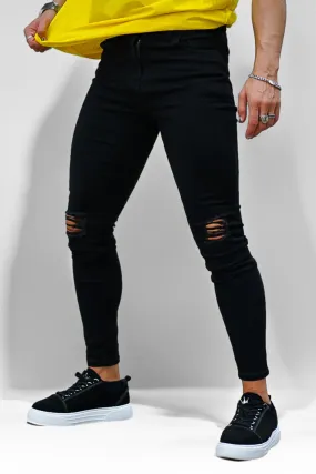 Buy $80 Free Shipping Men's Ripped Knee Skinny Jean