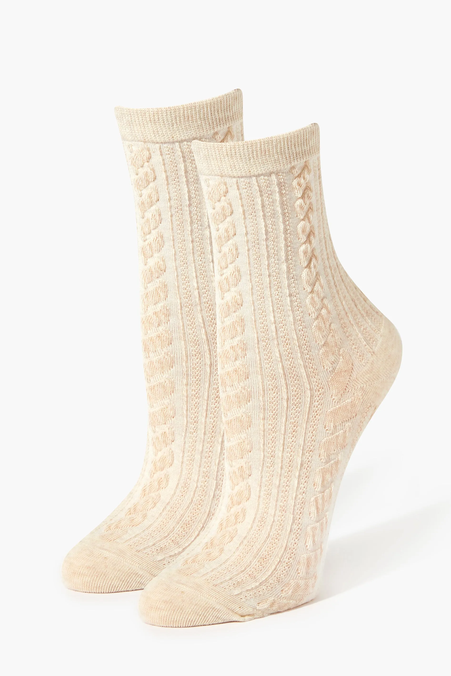 Cable Knit Crew Socks