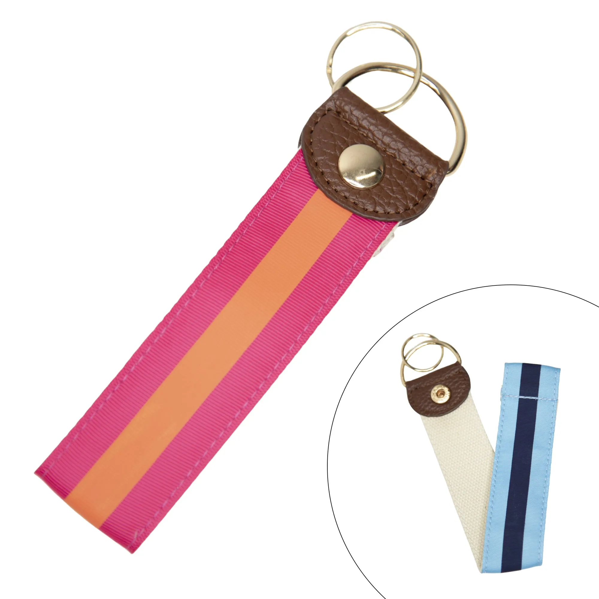 Canvas Ribbon Snap Key Fobs