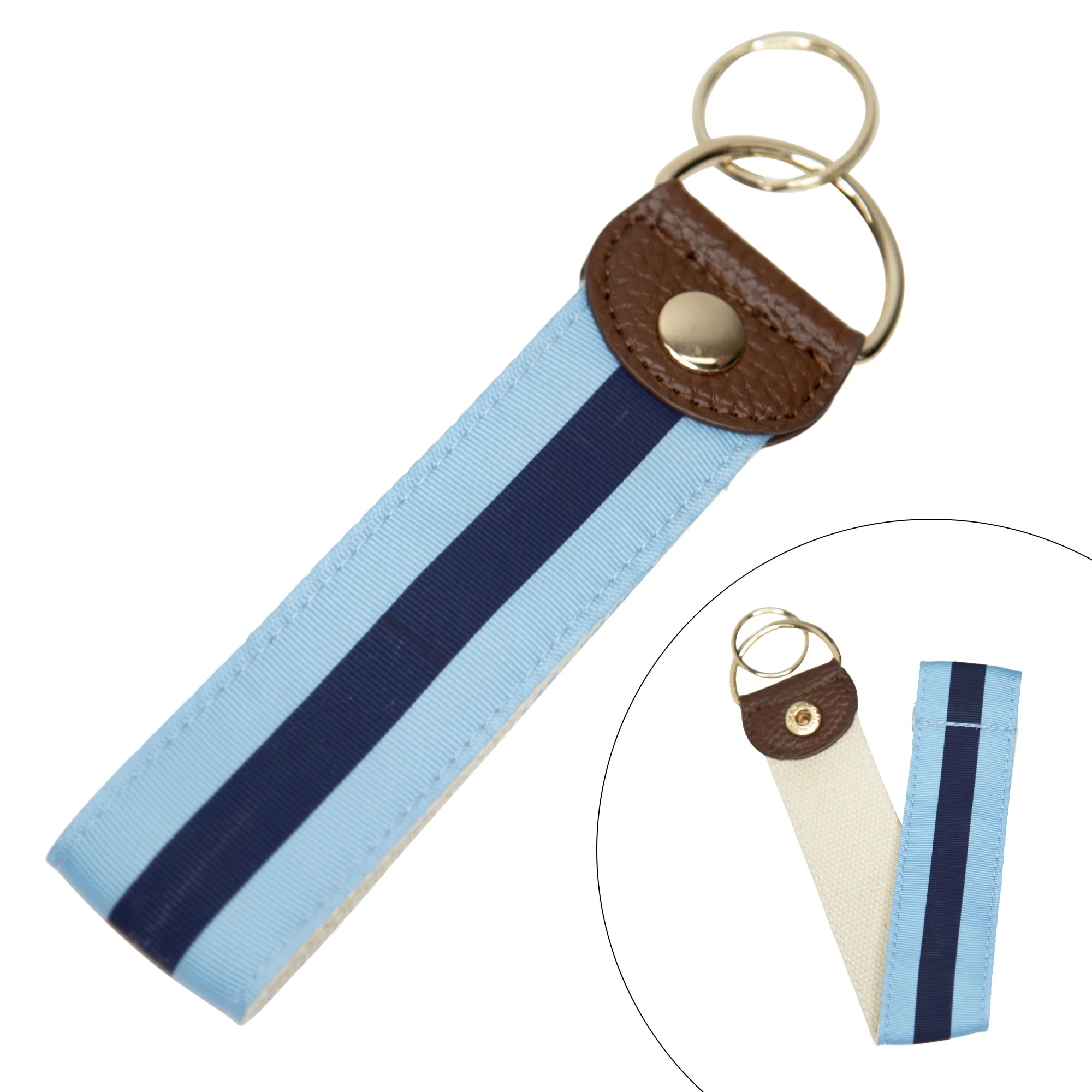 Canvas Ribbon Snap Key Fobs