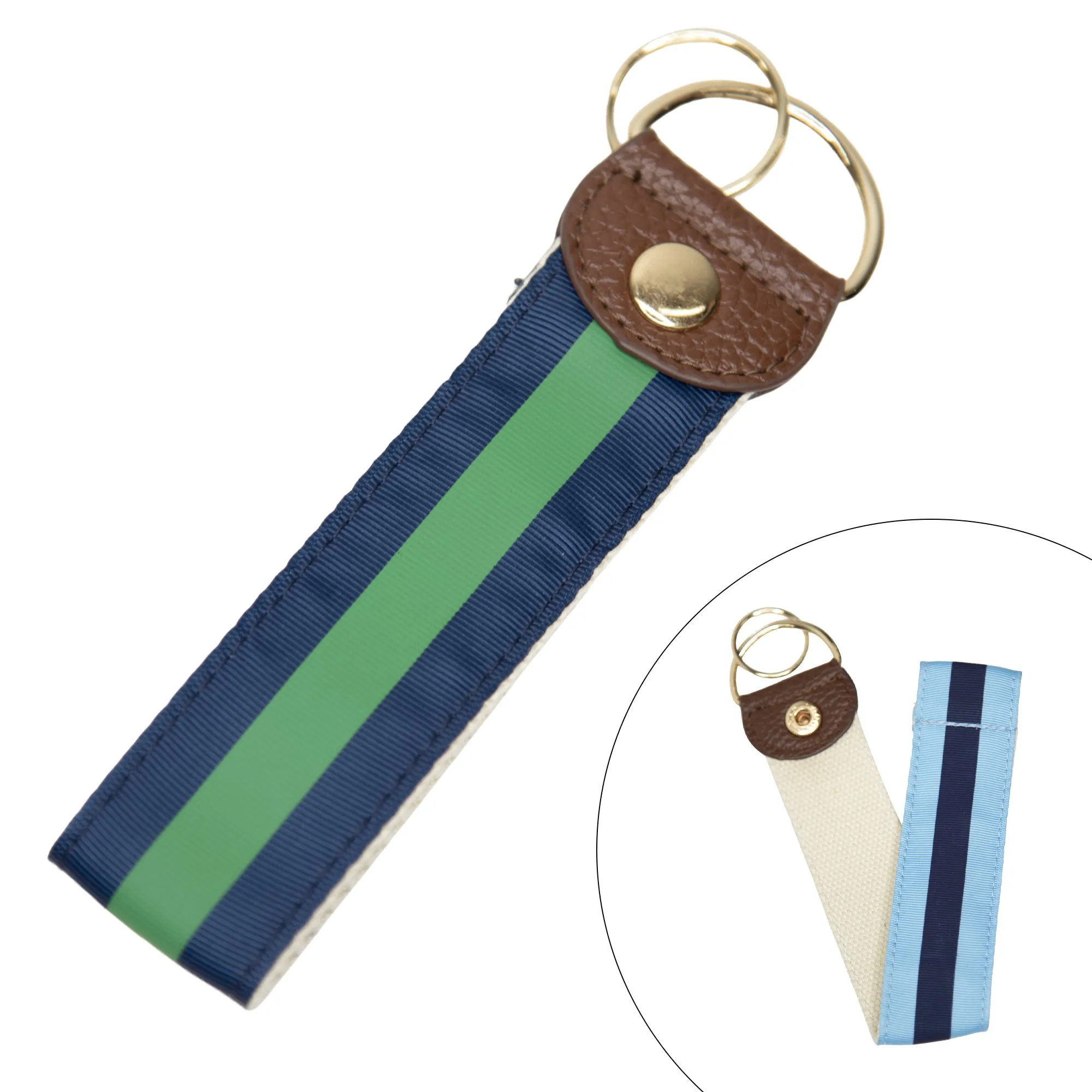 Canvas Ribbon Snap Key Fobs