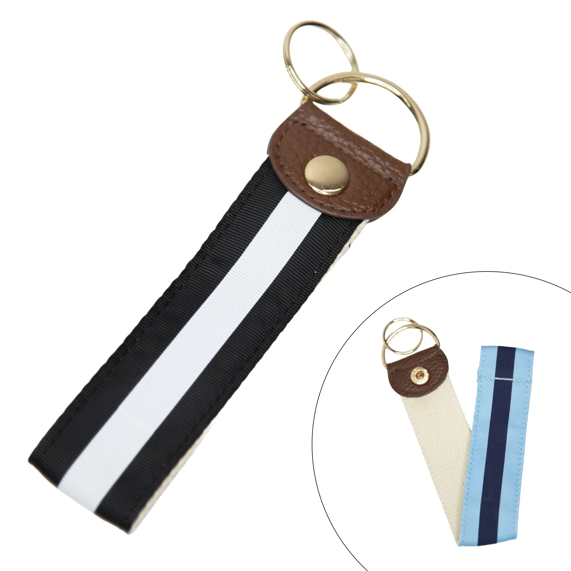 Canvas Ribbon Snap Key Fobs