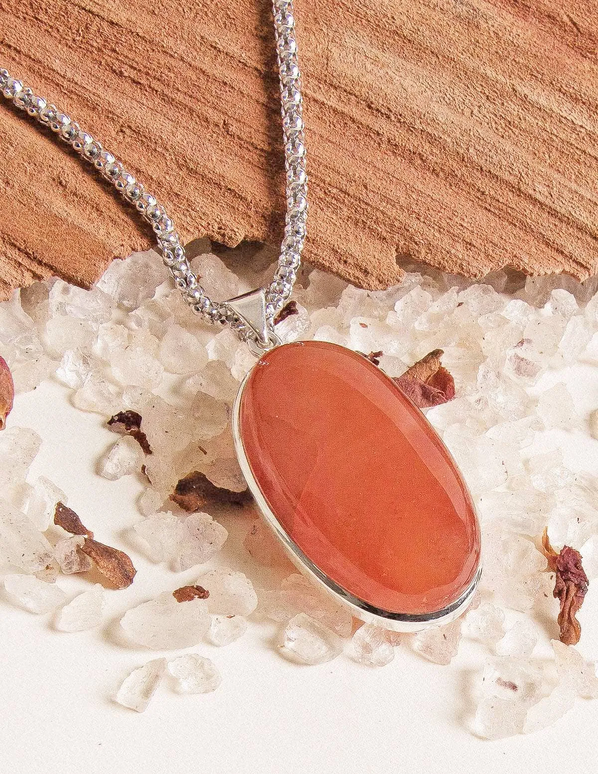 Carnelian Oval Gemstone Pendant