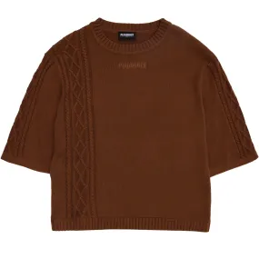 Charlie Mock Neck Knit Shirt (Brown)