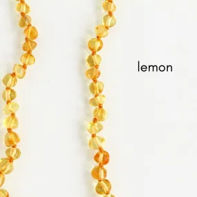 Child Baltic Amber Teething Necklace in Lemon