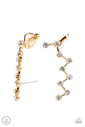 Clamoring Constellations Gold Ear Crawler Earrings - Paparazzi Accessories