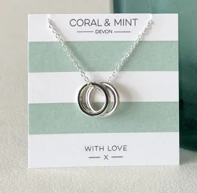 Coral And Mint Double Eternity Necklace - Black And White