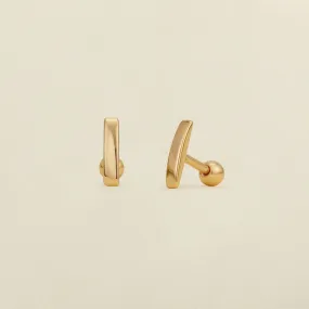 Curved Bar Stud Earrings | Final Sale