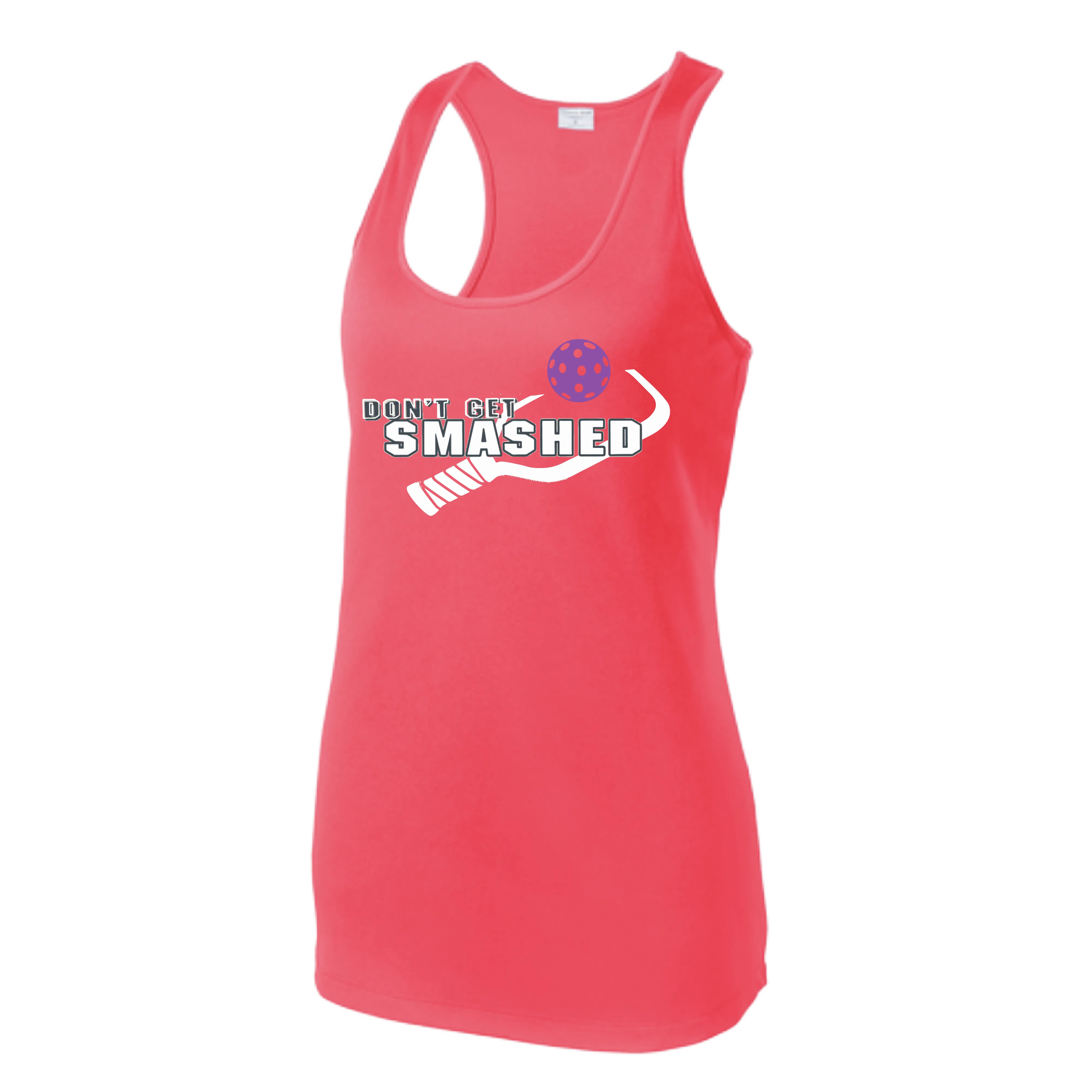 Don't Get Smashed (Colors Purple White Yellow) Customizable | Women’s Racerback Tank | 100% Polyester