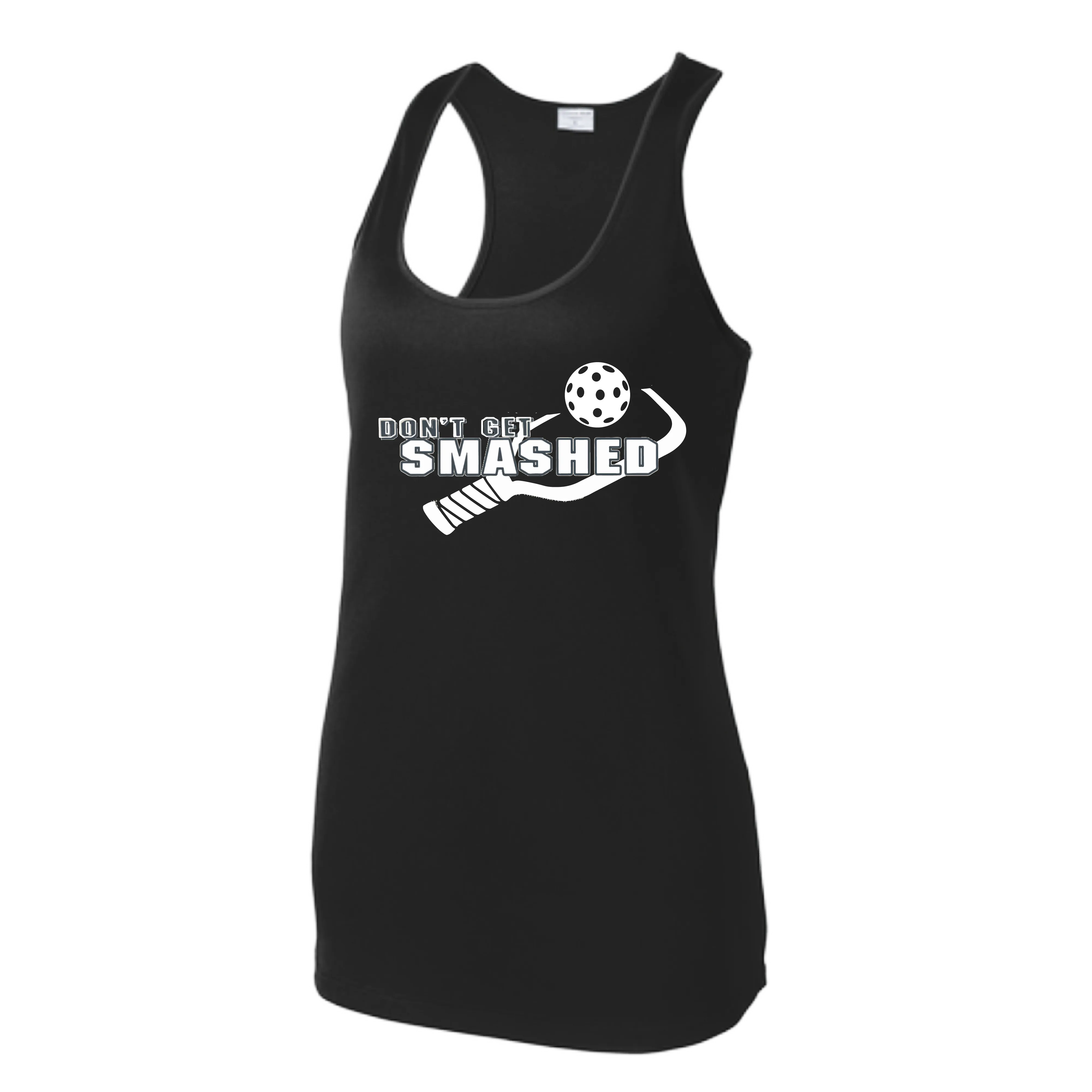 Don't Get Smashed (Colors Purple White Yellow) Customizable | Women’s Racerback Tank | 100% Polyester