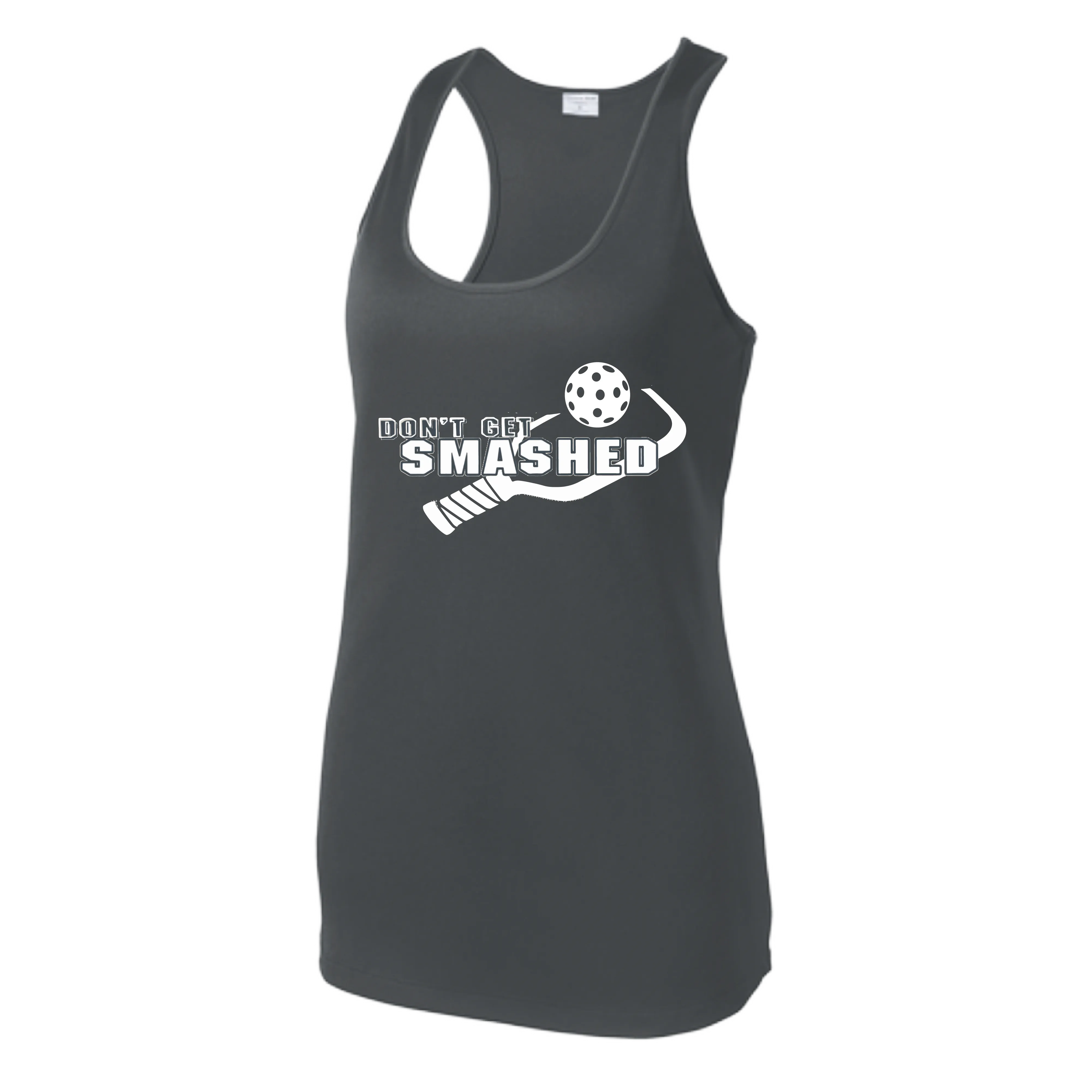 Don't Get Smashed (Colors Purple White Yellow) Customizable | Women’s Racerback Tank | 100% Polyester