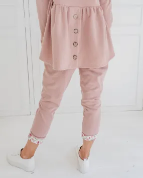 Floral Tracksuit Pants in Pink