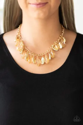 Fringe Fabulous - Gold Paparazzi Necklace