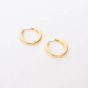 Gold Vermeil Flat Squared Click In Hoops