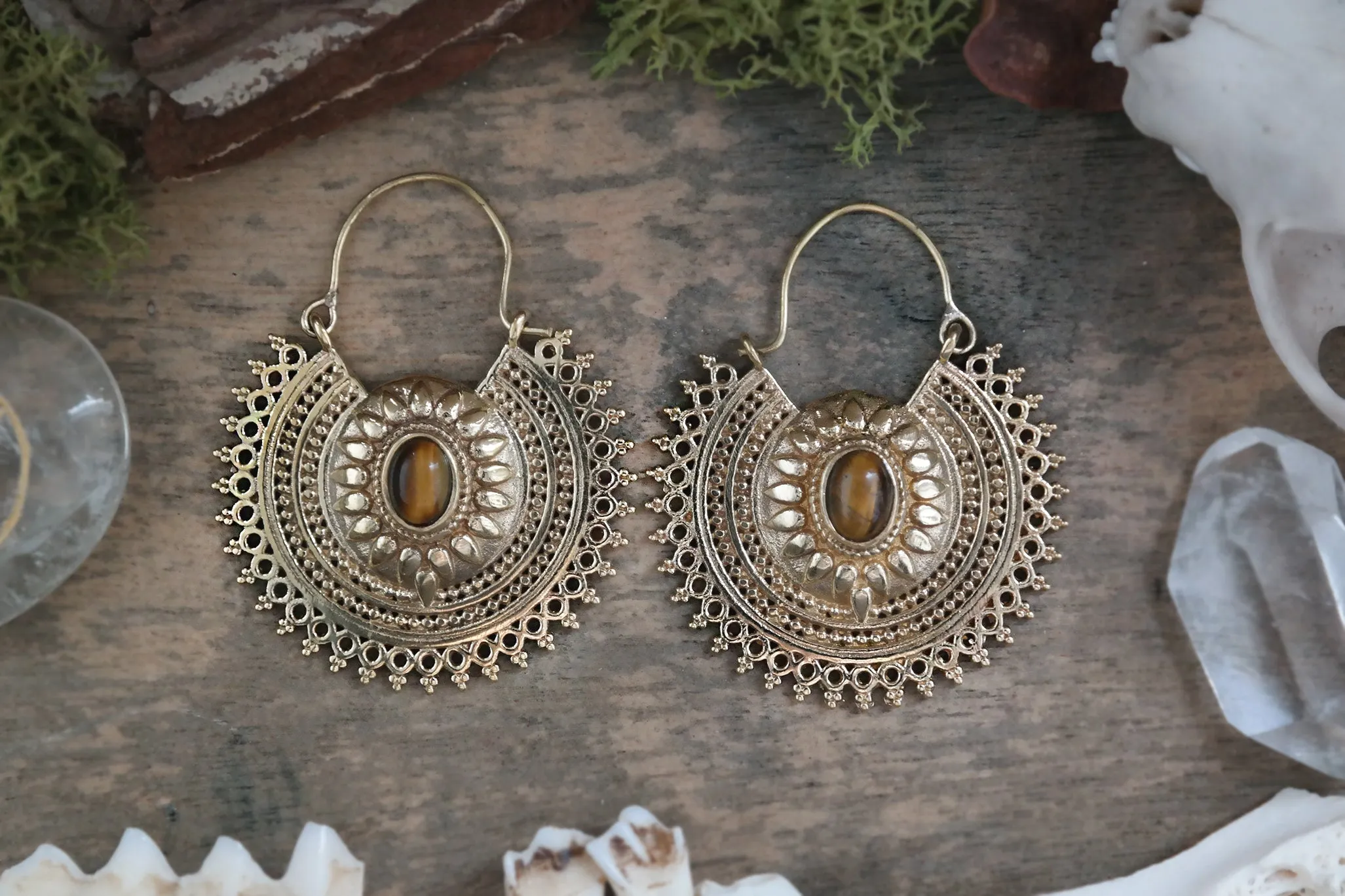 Golden Tiger’s Eye Sun Hoops