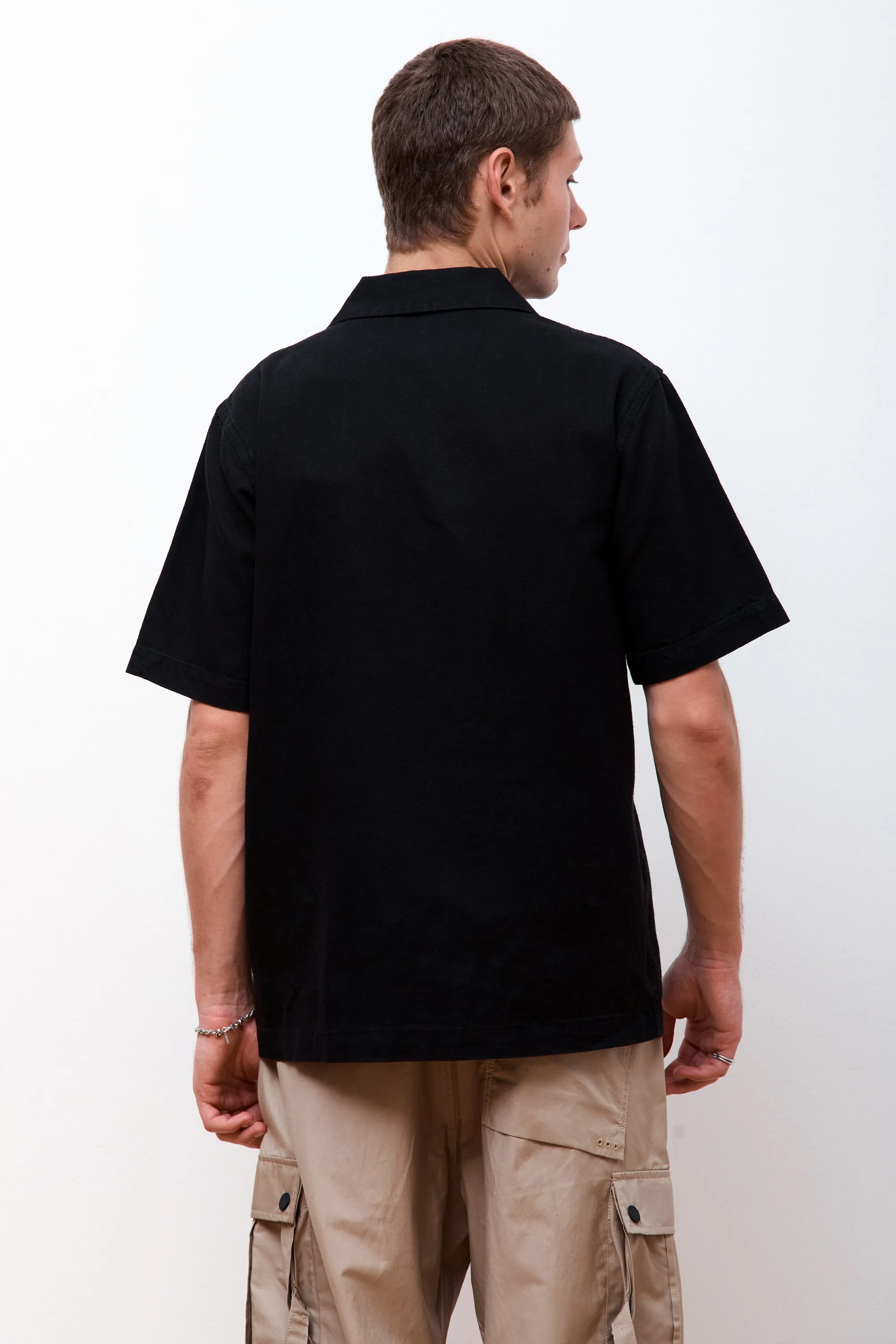 Hemp Camp Collar Shirt Black