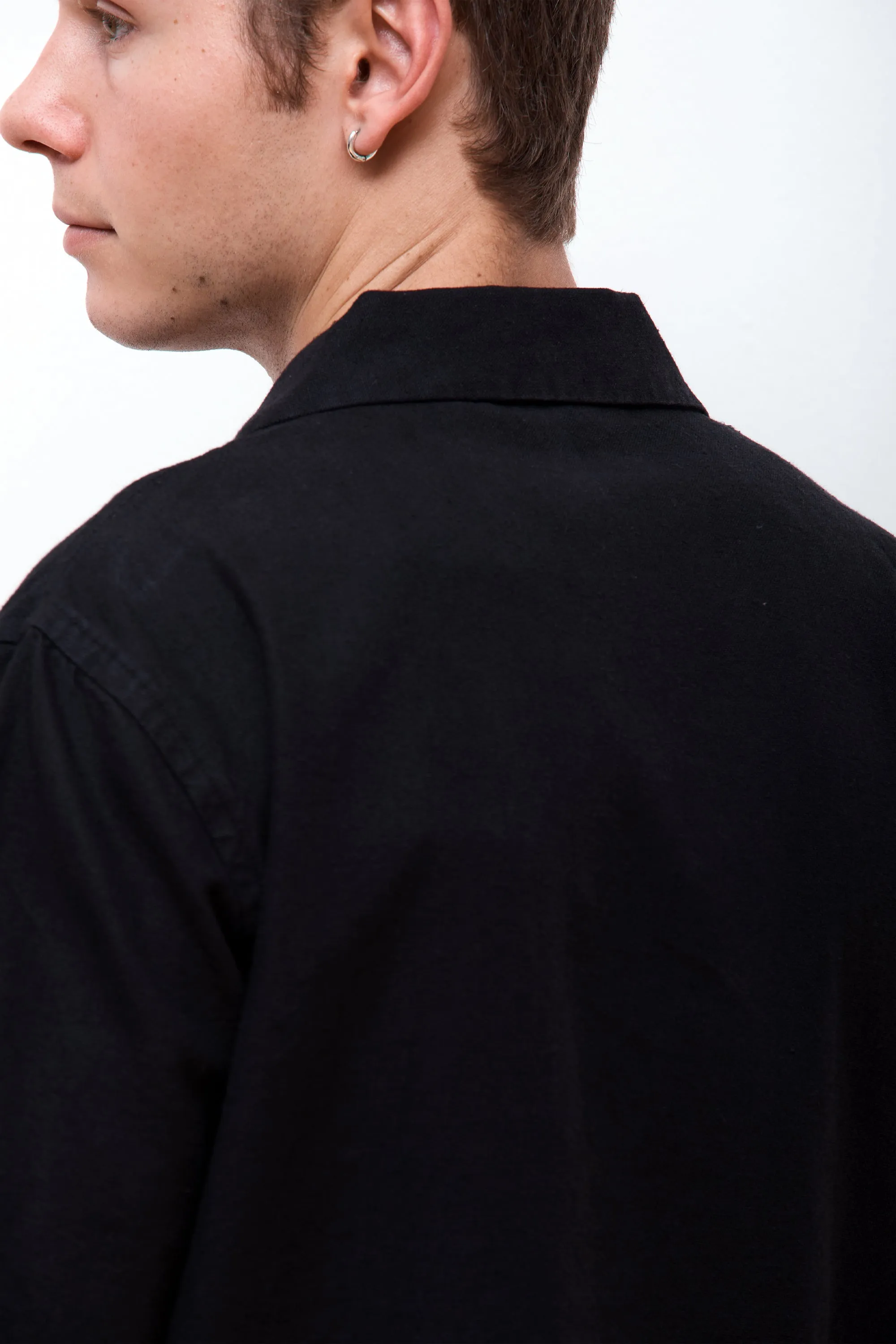 Hemp Camp Collar Shirt Black