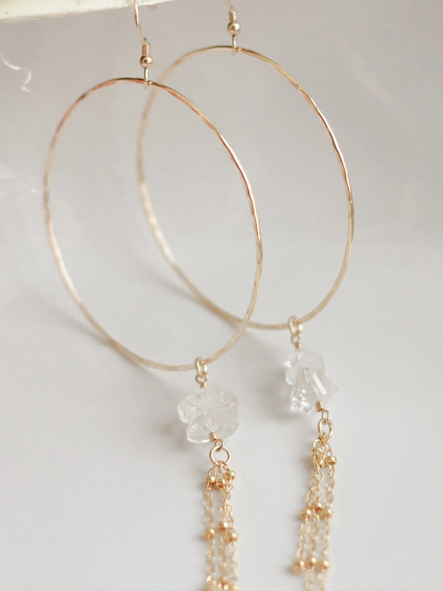 Herkimer Dangle Hoop Earrings