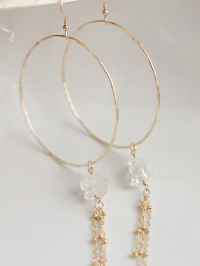 Herkimer Dangle Hoop Earrings