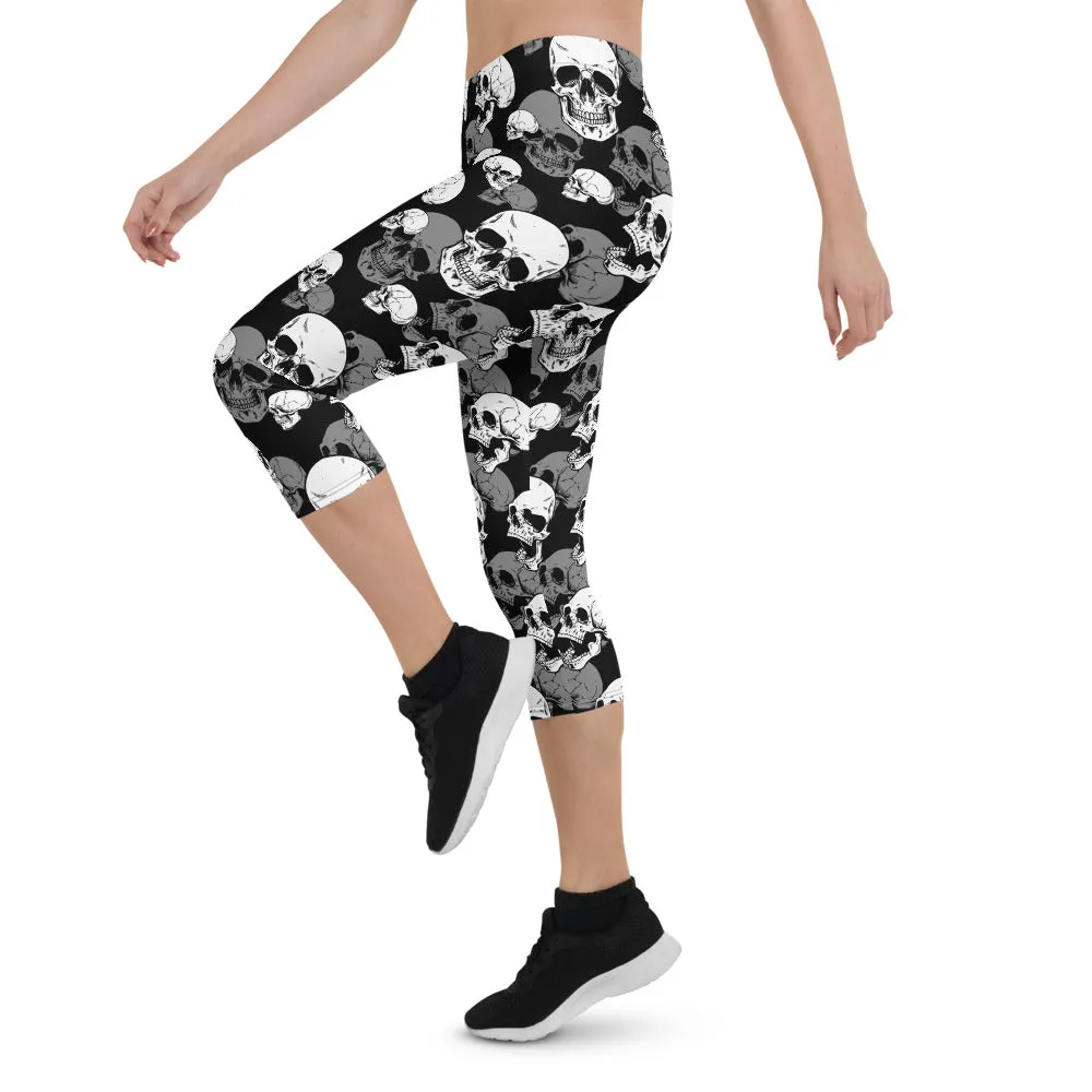 Infinite Skulls Capri Leggings