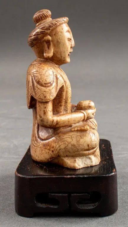 Japanese Carved Jade Buddha Sculpture