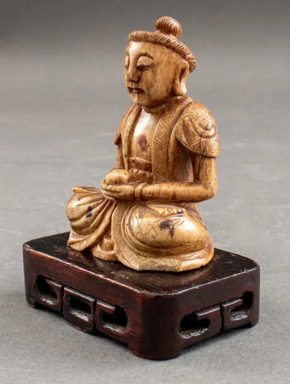 Japanese Carved Jade Buddha Sculpture