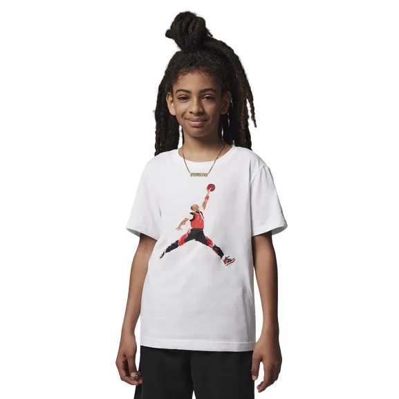 Jordan short sleeve t-shirt with Jumpman print for boys Watercolor 95C900-001 white