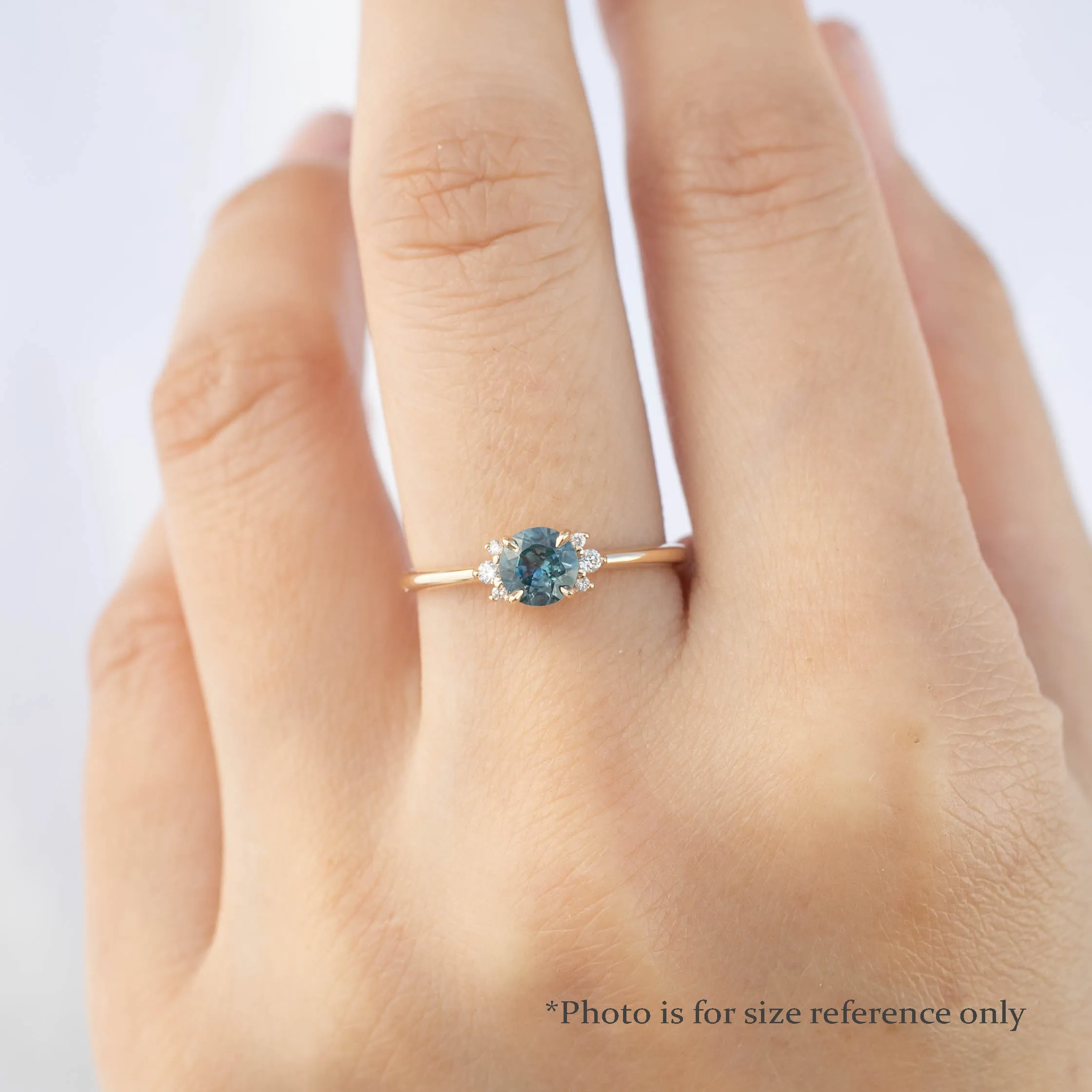 Lena Ring 0.60ct Teal Blue Montana Sapphire, 14k Yellow Gold